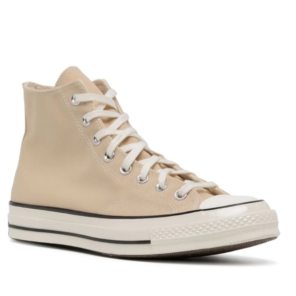 Converse Chuck 70 High Top lace up sneakers beige Wm sz 8.5 men’s‎ 6.5 neutrals - Picture 1 of 13